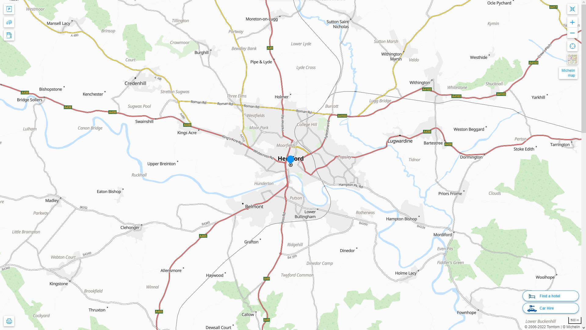 Hereford Highway and Road Map